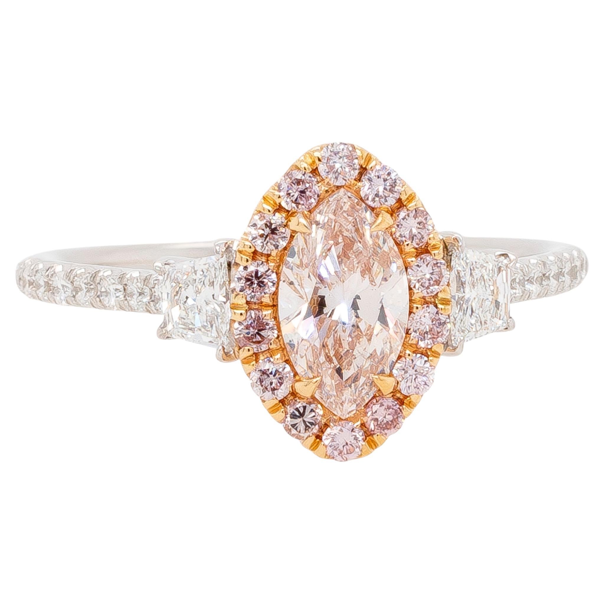 Anello di fidanzamento Uneek in oro bianco e rosa 18 carati in vendita