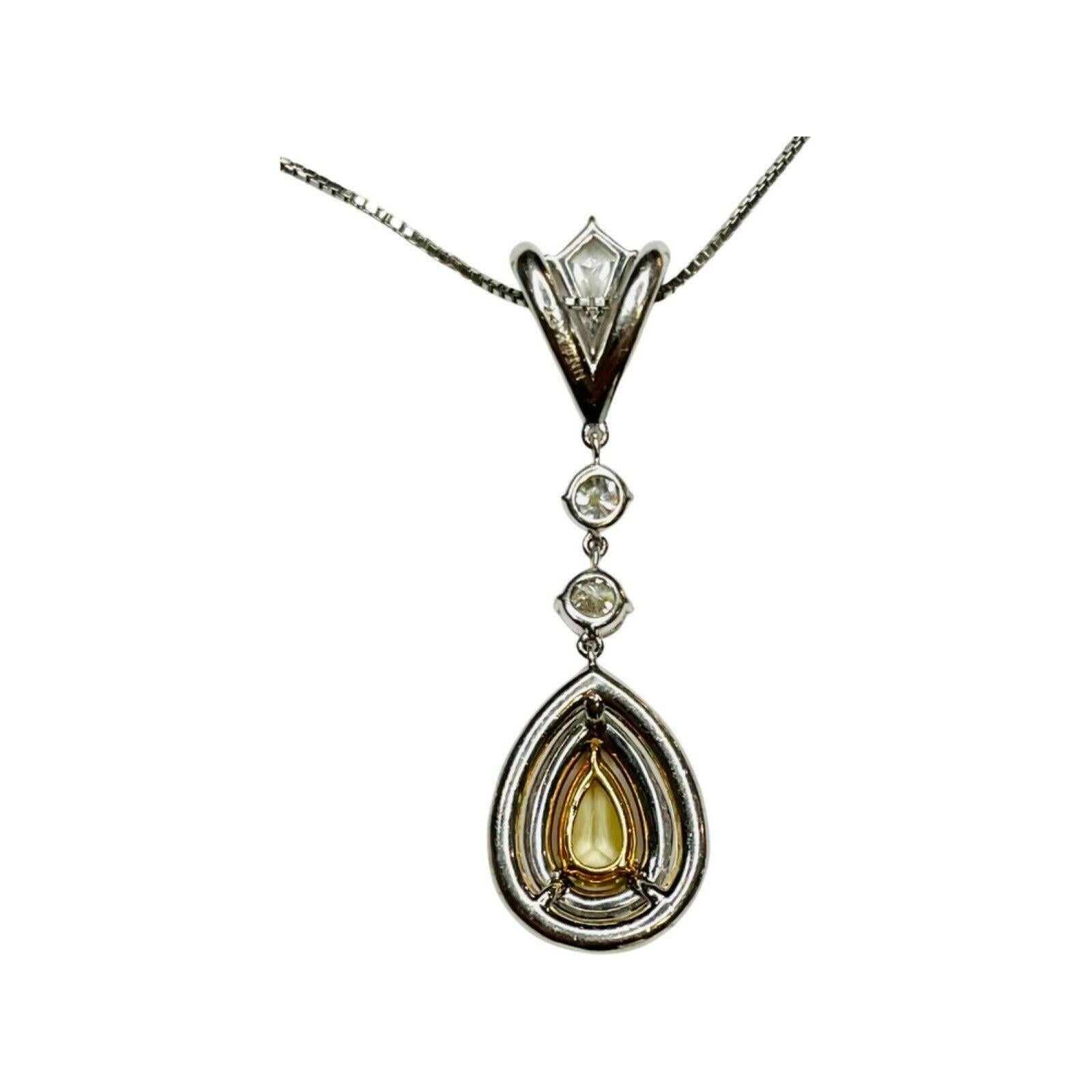 Contemporary Uneek Platinum & 18KT Gold Necklace with White Diamonds & Yellow Center For Sale
