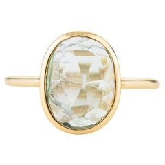 Anillo para Ella de Oro Amarillo Macizo de 18 quilates con Turmalina de talla desigual engastada en bisel para todos los días