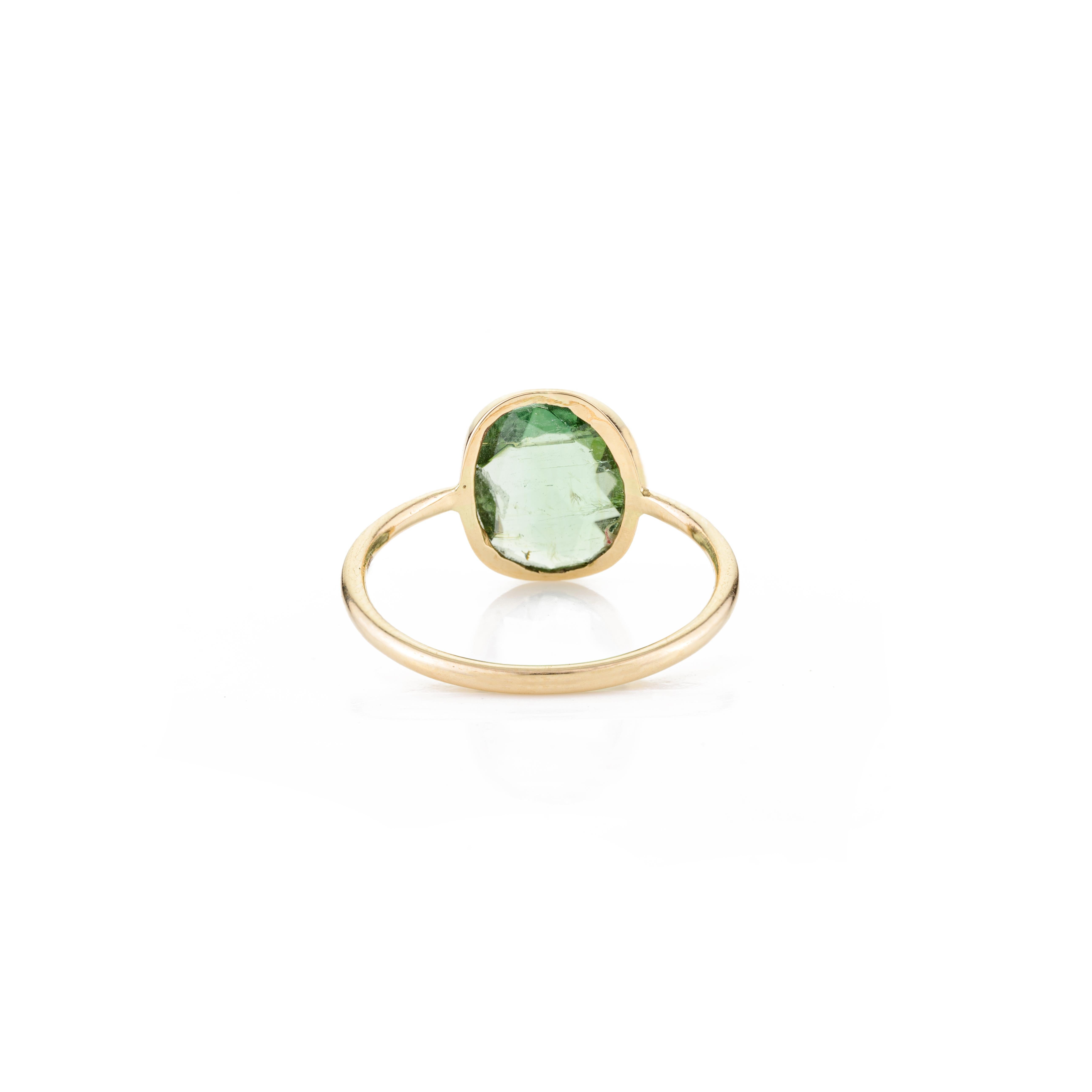 En vente :  Bague de tous les jours en or jaune 18 carats avec une tourmaline à taille irrégulière et une seule pierre 6