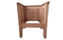 Unfinished Architectural Quatrefoil Lattice Armchair