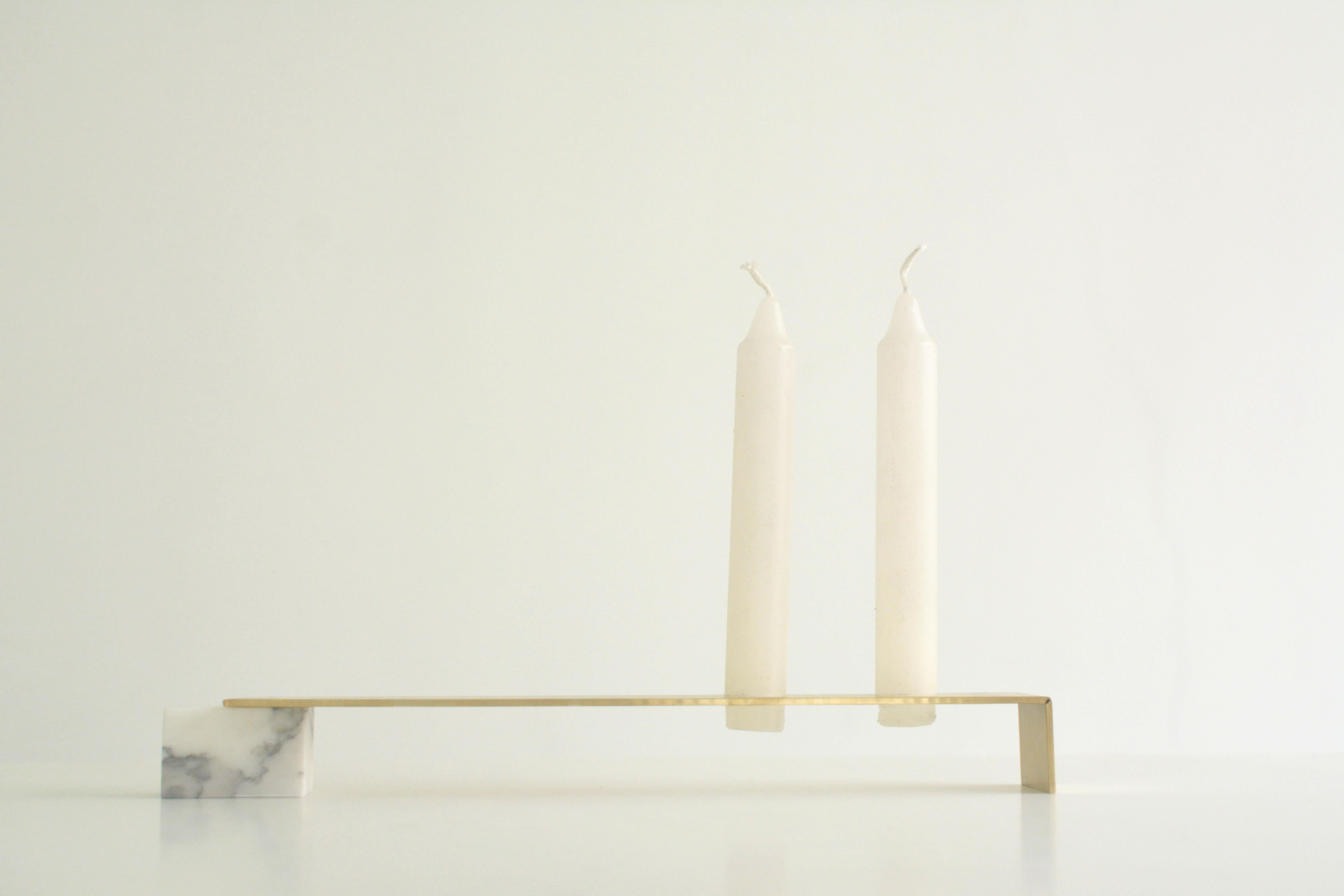 Unfolding marble candleholders by Periclis Frementitis
Edition of 5 pieces for 2021
Designer: Periclis Frementitis
Studio: HIGHDOTS
Dimensions: width 28cm
Materials: brass, marble Carrara.



