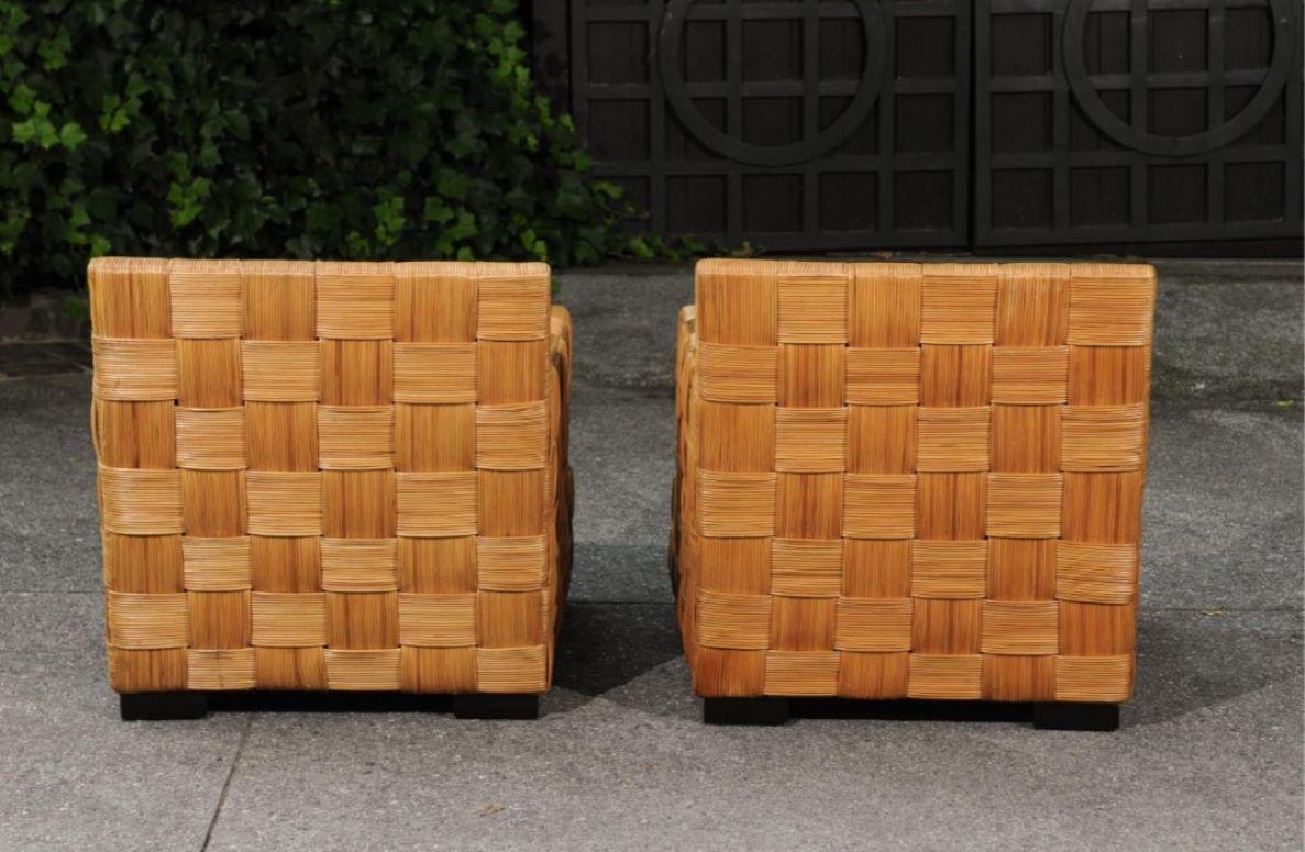 Unforgettable Pair of Block Island Cane Club Chairs by John Hutton for Donghia  For Sale 6