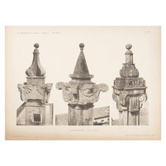 Unframed Architectural Print, Italy, Early 1900s