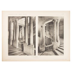 Unframed Architectural Print, Italy, Early 1900s