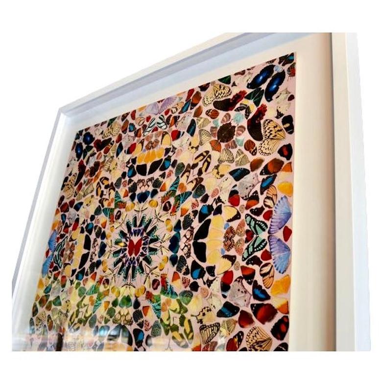 British Unframed Damien Hirst Butterfly Kaleidoscope Wallpaper, 2004 UK For Sale
