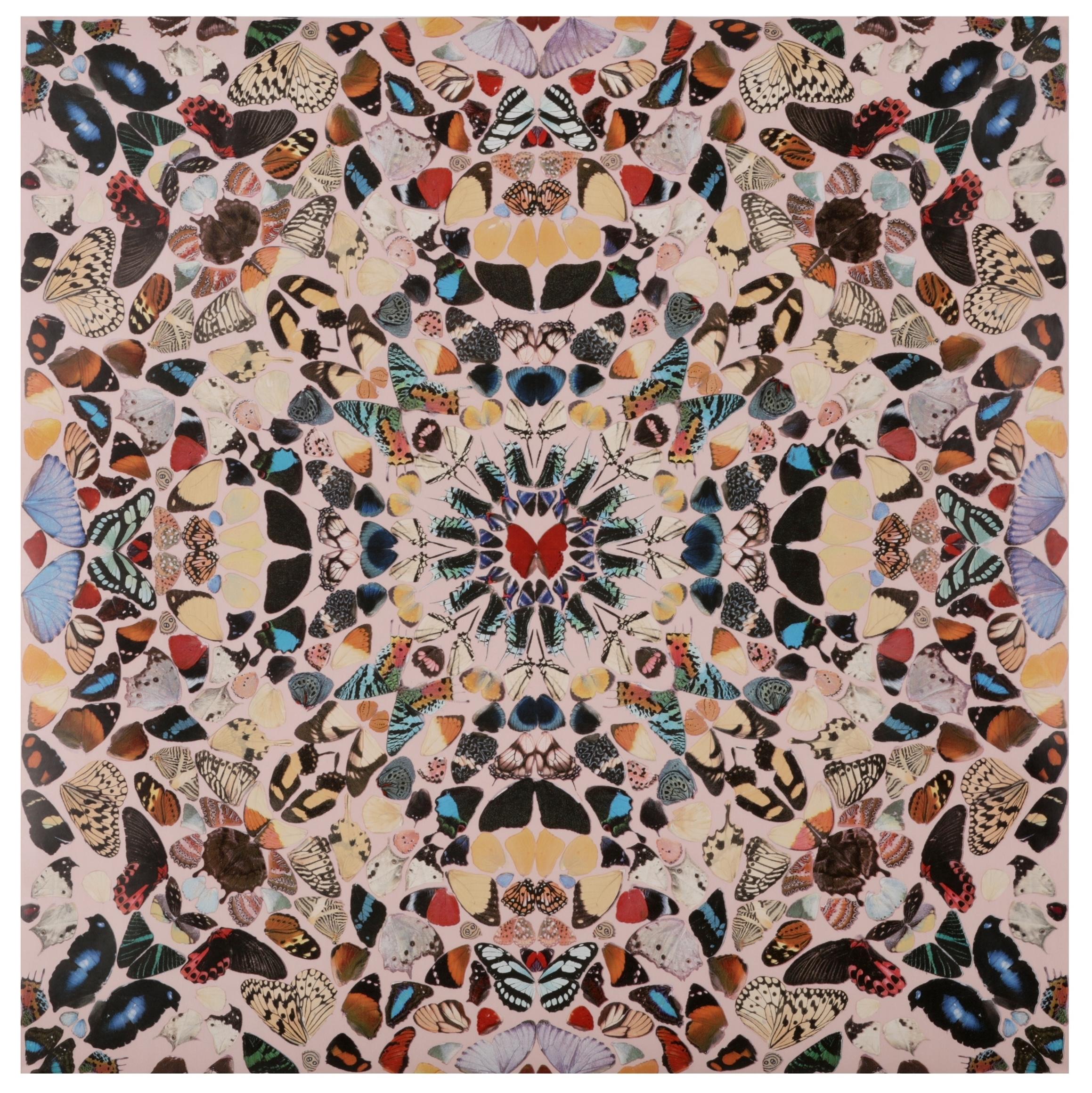Un gerahmte Damien Hirst Schmetterlings Kaleidoskop-Tapete, 2004 UK im Zustand „Hervorragend“ im Angebot in Los Angeles, CA