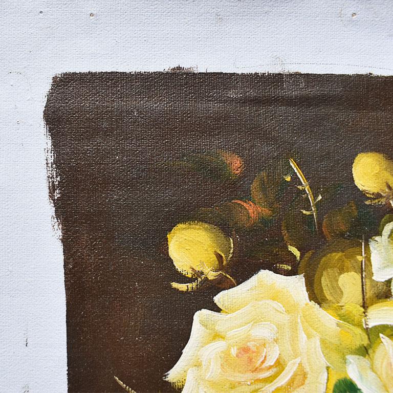 Néoclassique Peinture florale sur toile non encadrée en vente