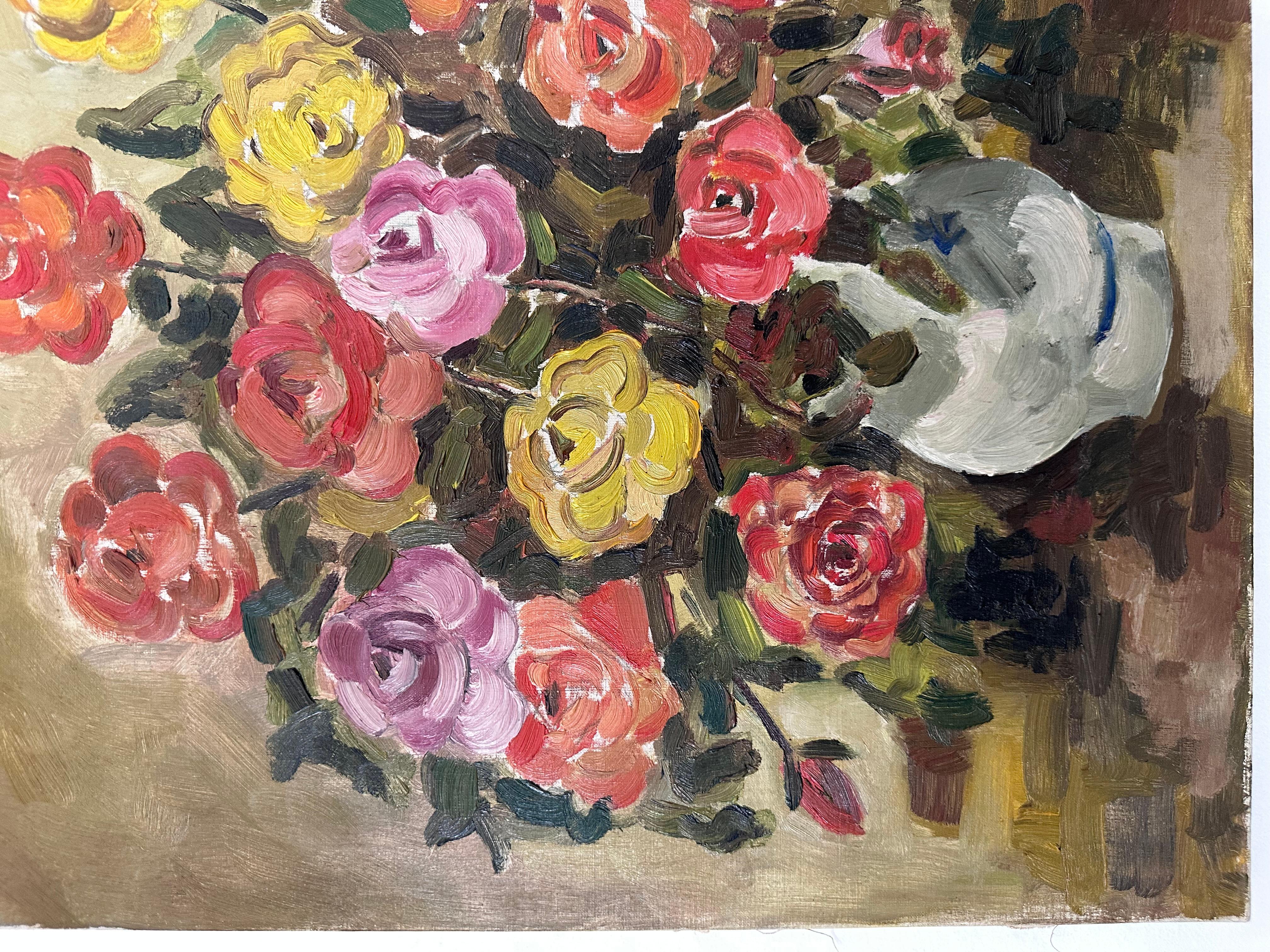 Bodegón floral sin enmarcar de Bélgica años 50 por Erik Bassez siglo XX en venta