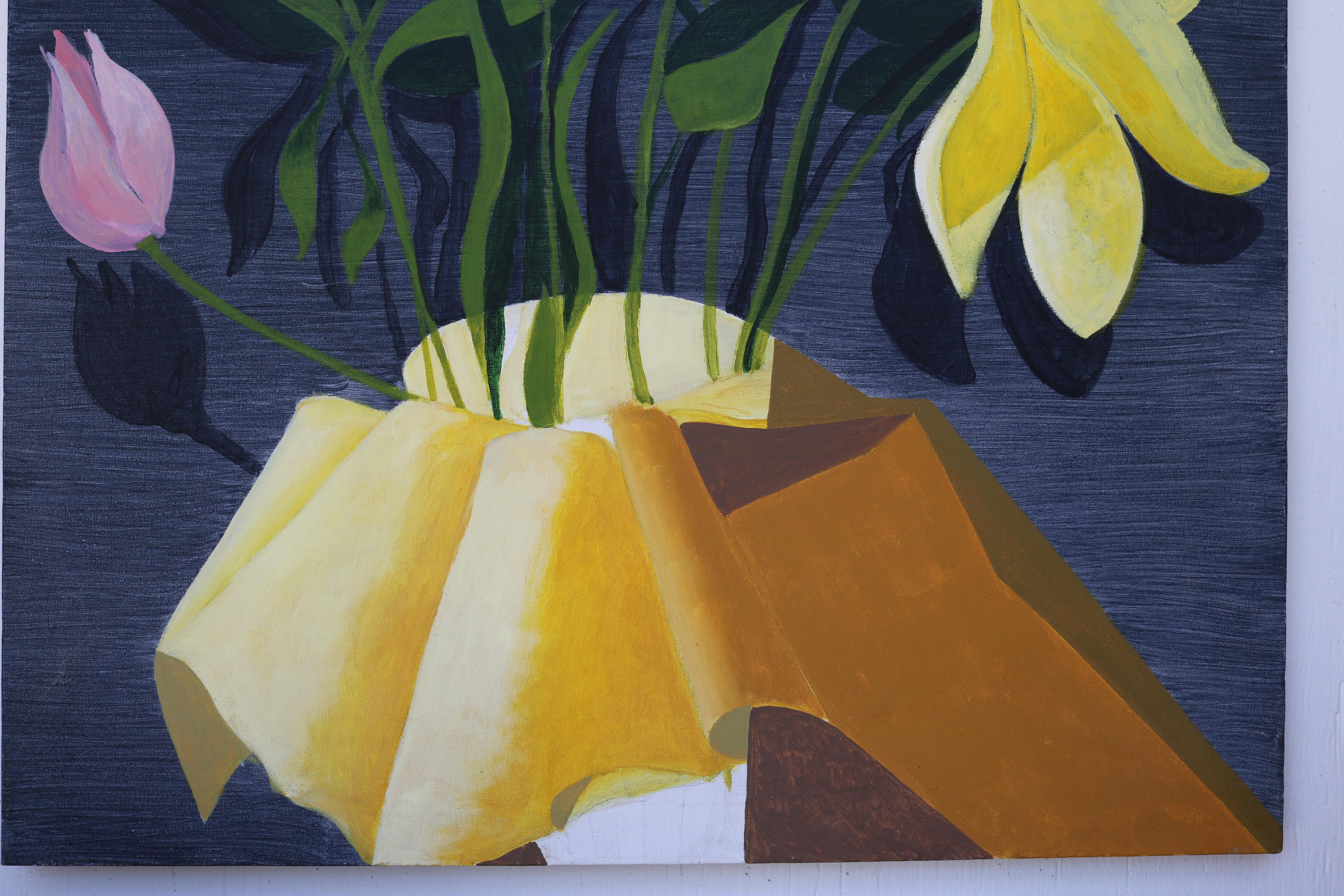 Post-Modern Unframed Oil Painting of Flowers by David Segel