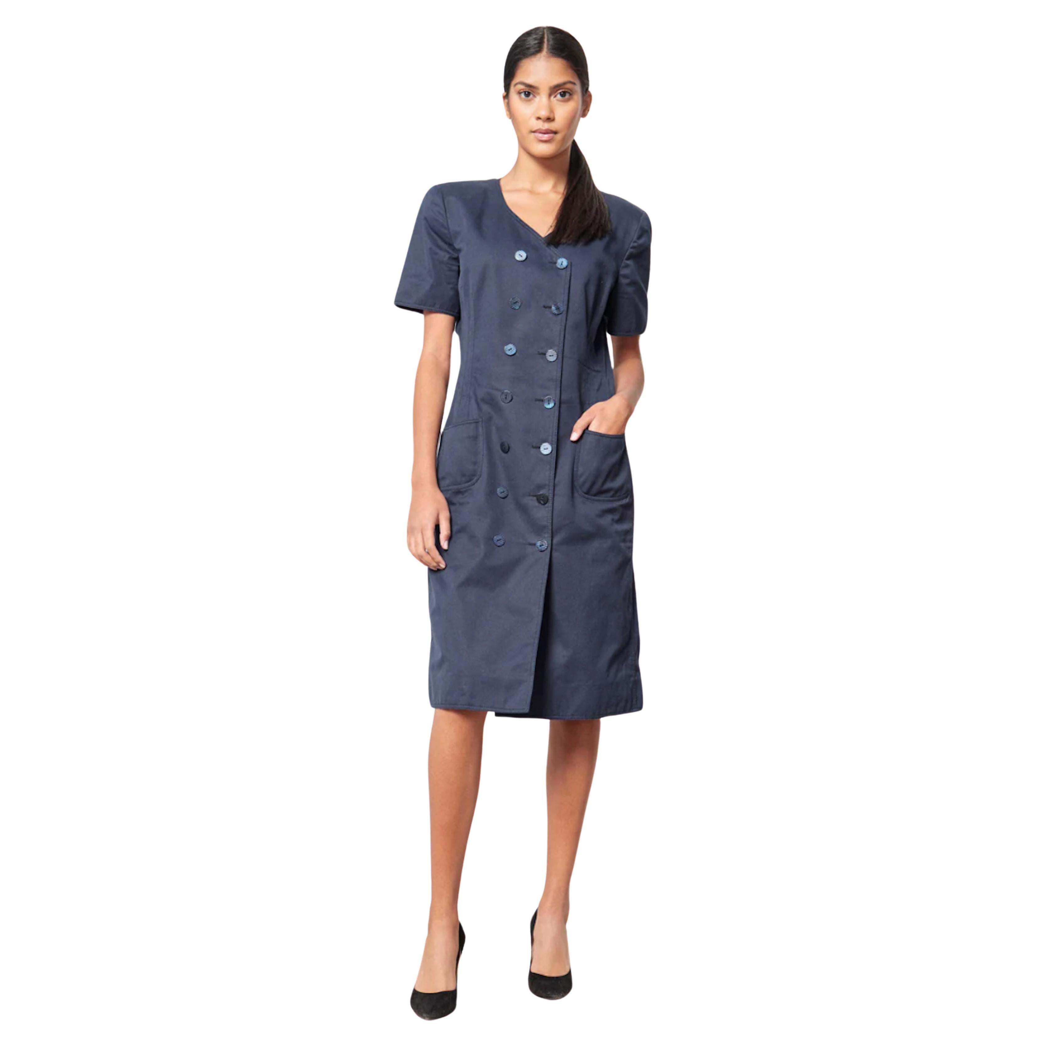 Ungaro 1990s Double Breasted Navy Dress