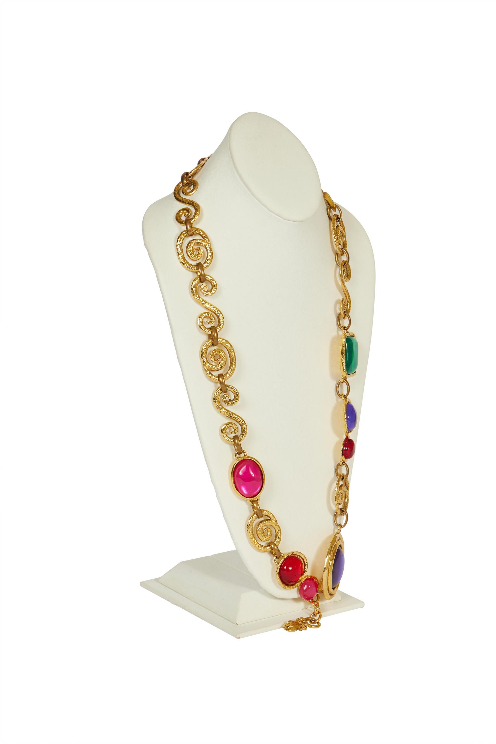 Ungaro 80er Jahre Vintage Mehrfarbiger Halskette Gürtel im Zustand „Gut“ in West Hollywood, CA