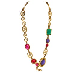 Ungaro - Collier multicolore vintage avec ceinture, années 80