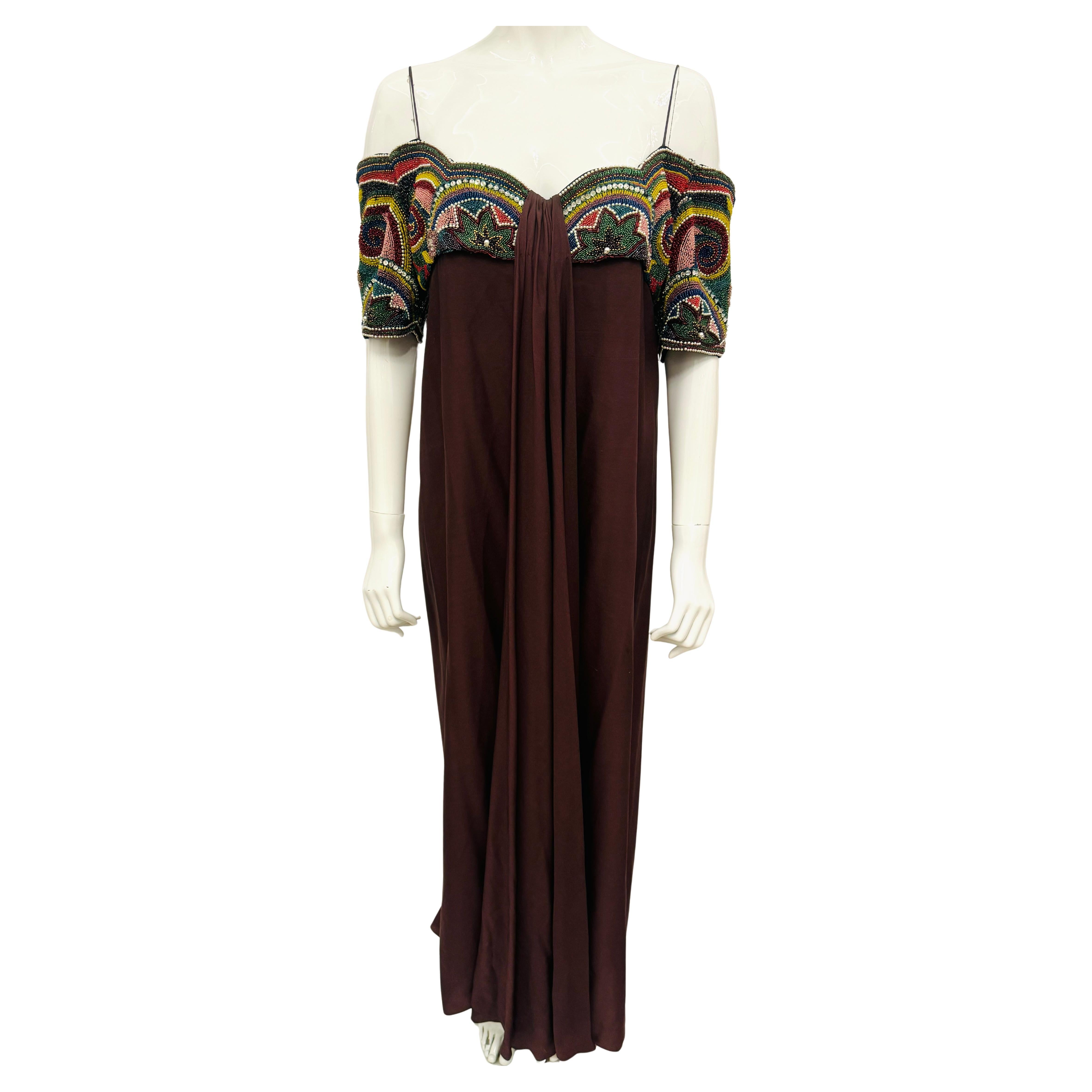 Abito da sera in seta e ricamo d
archivio Ungaro in vendita