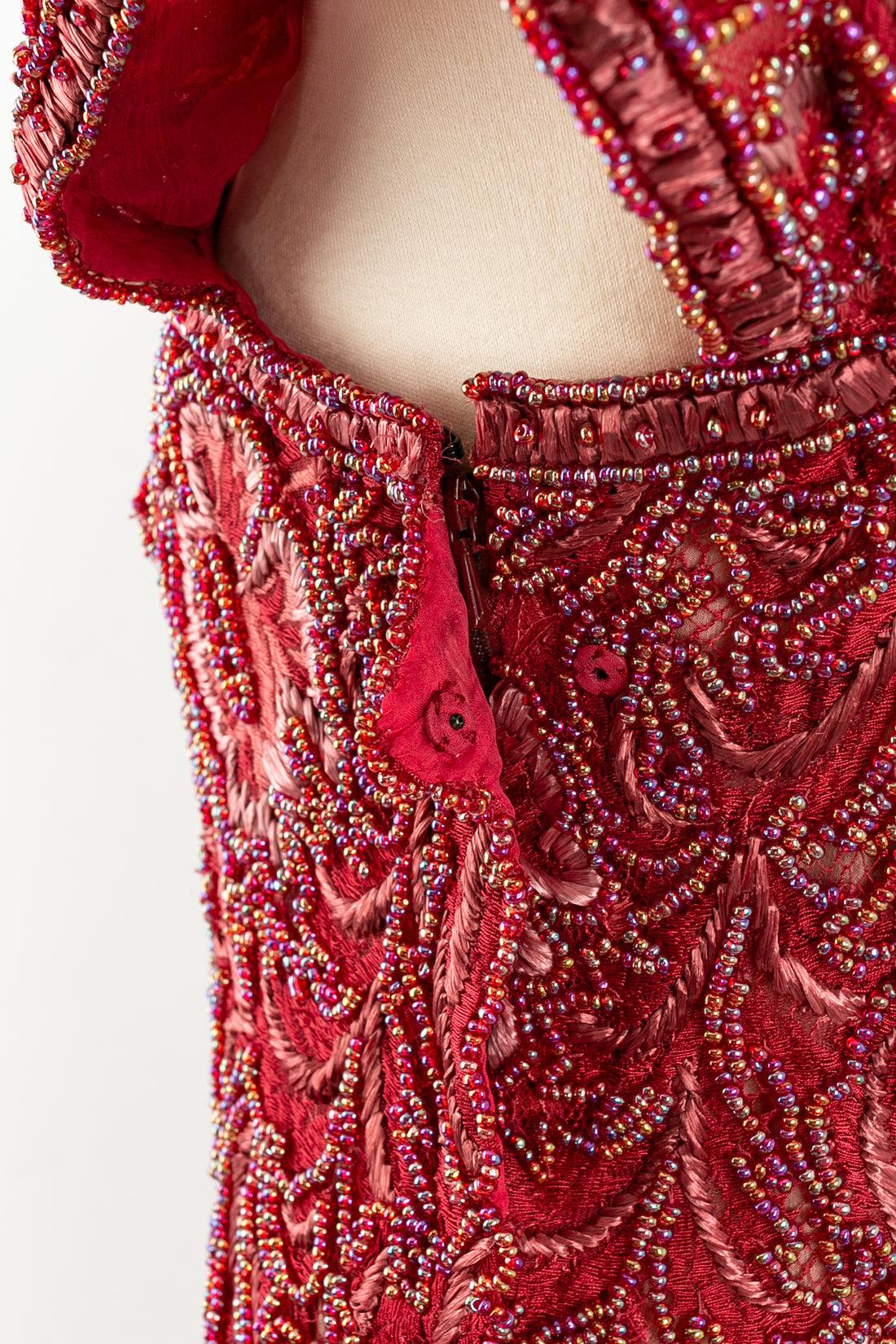Ungaro Robe de soirée brodée de perles, taille 36FR en vente 2