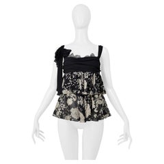 Ungaro Camisola negra con estampado floral y encaje