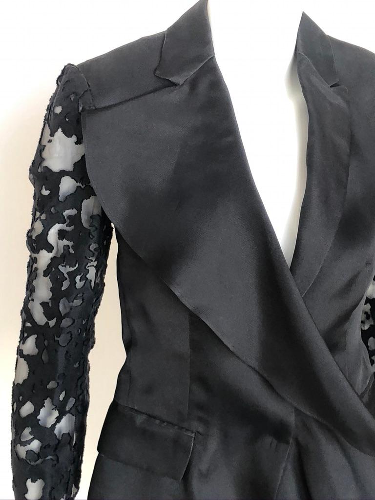 Women's UNGARO Blazer with lace sleeves For Sale