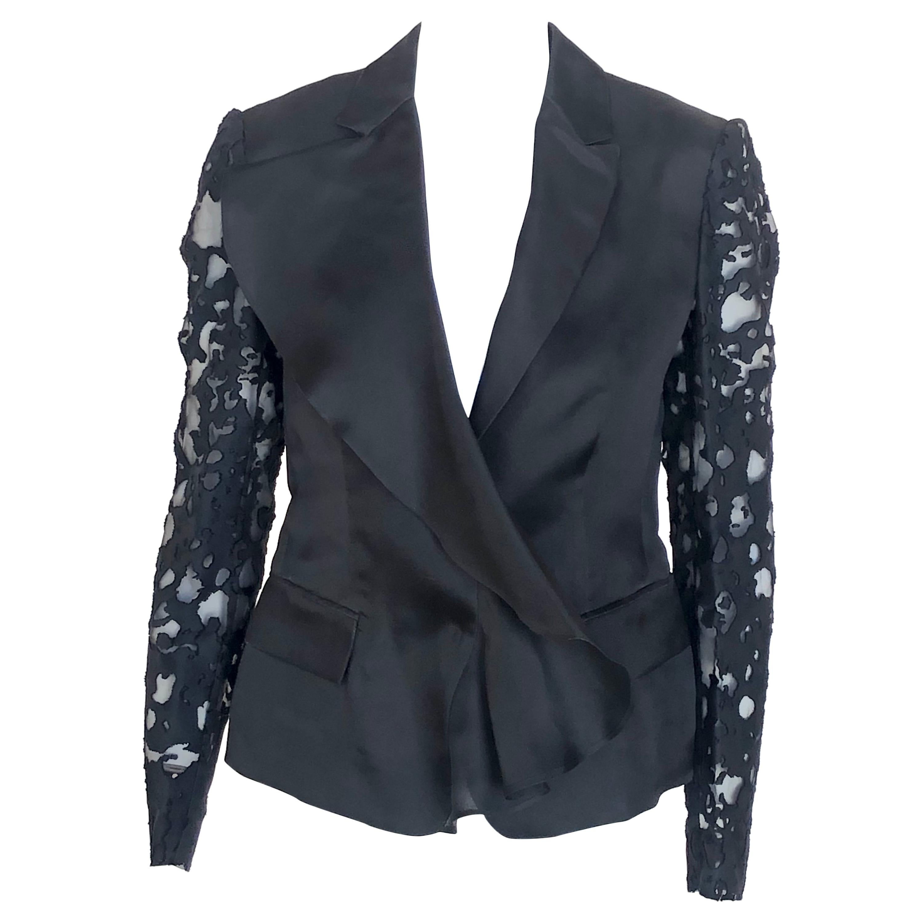 UNGARO Blazer with lace sleeves For Sale