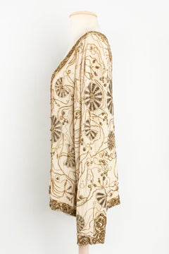 Ungaro Embroidered Evening Jacket in Unbleached Silk