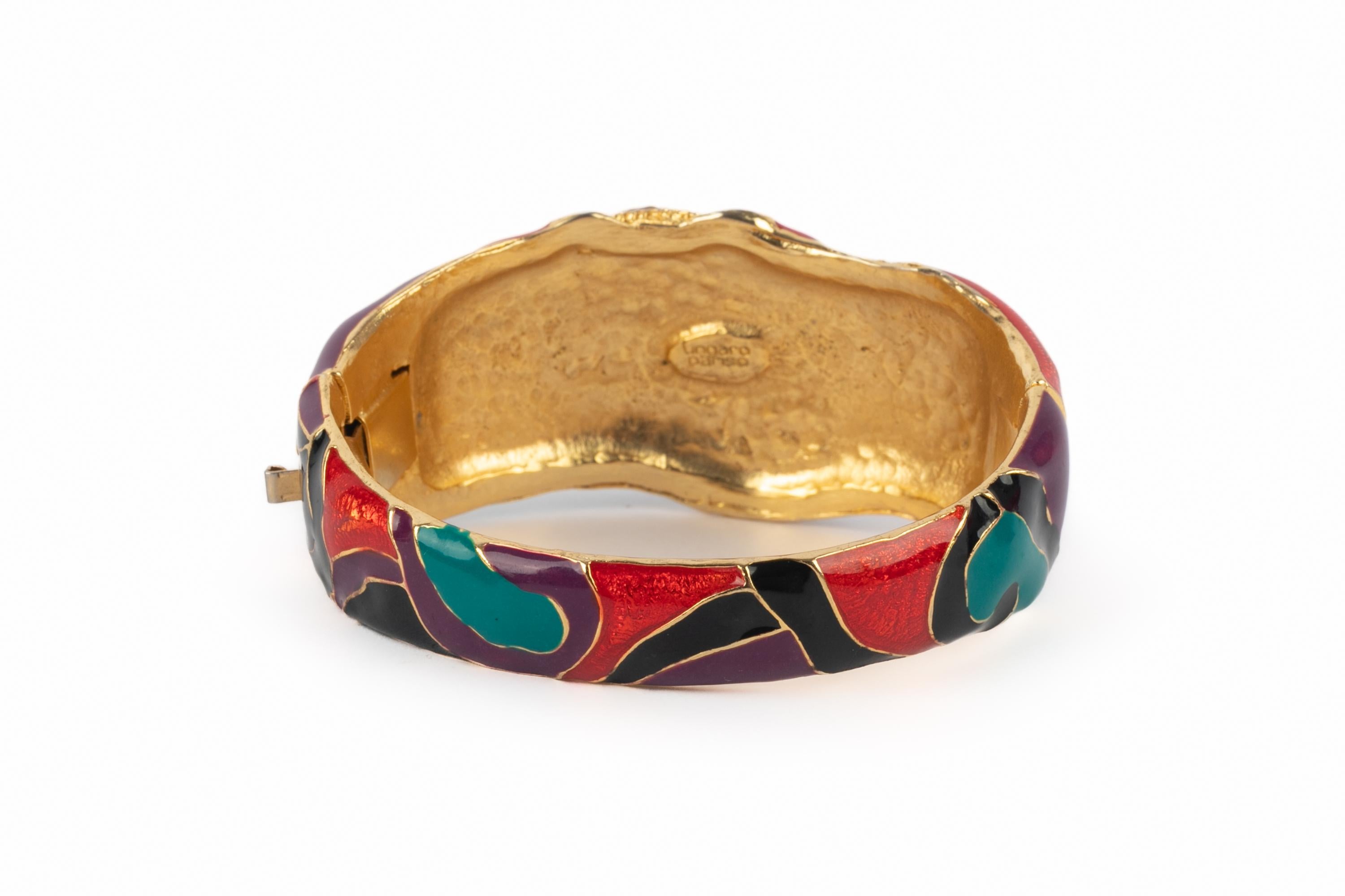 Bracelet émaillé Ungaro en vente 1