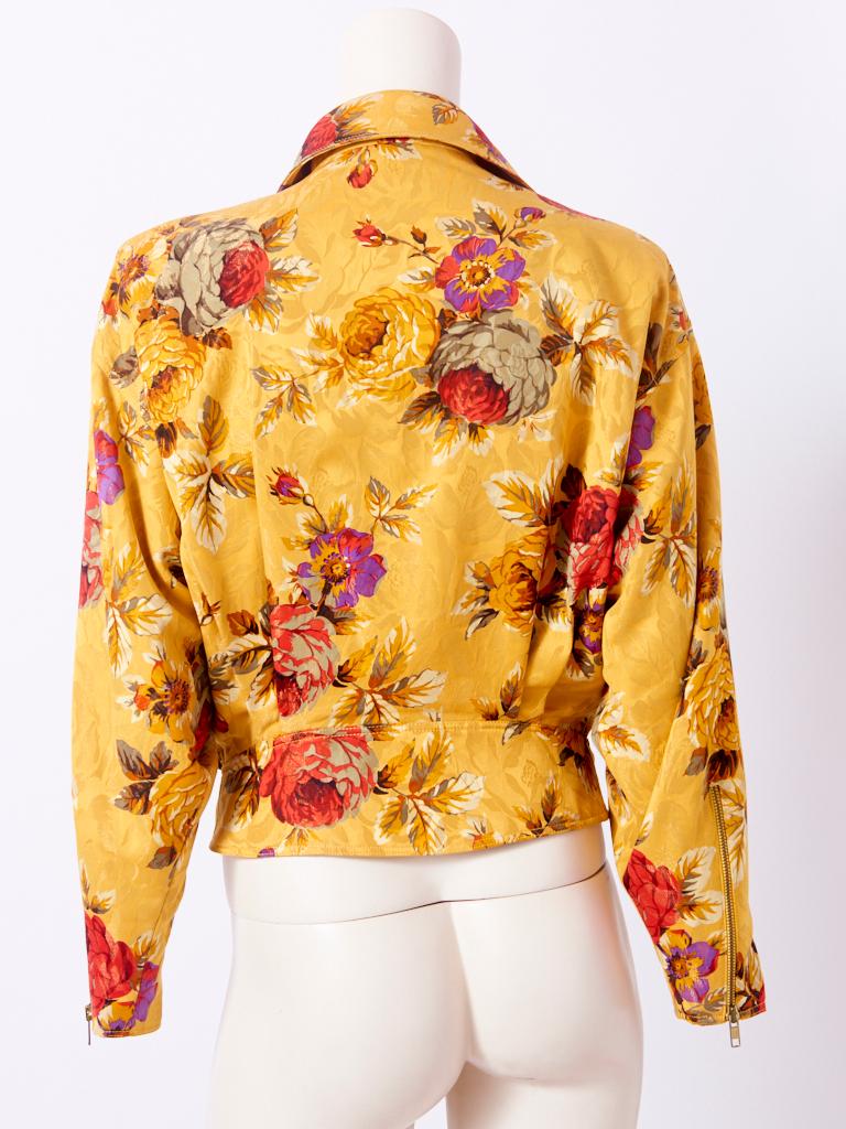 Ungaro Floral Pattern Bomber Jacket In Good Condition In New York, NY