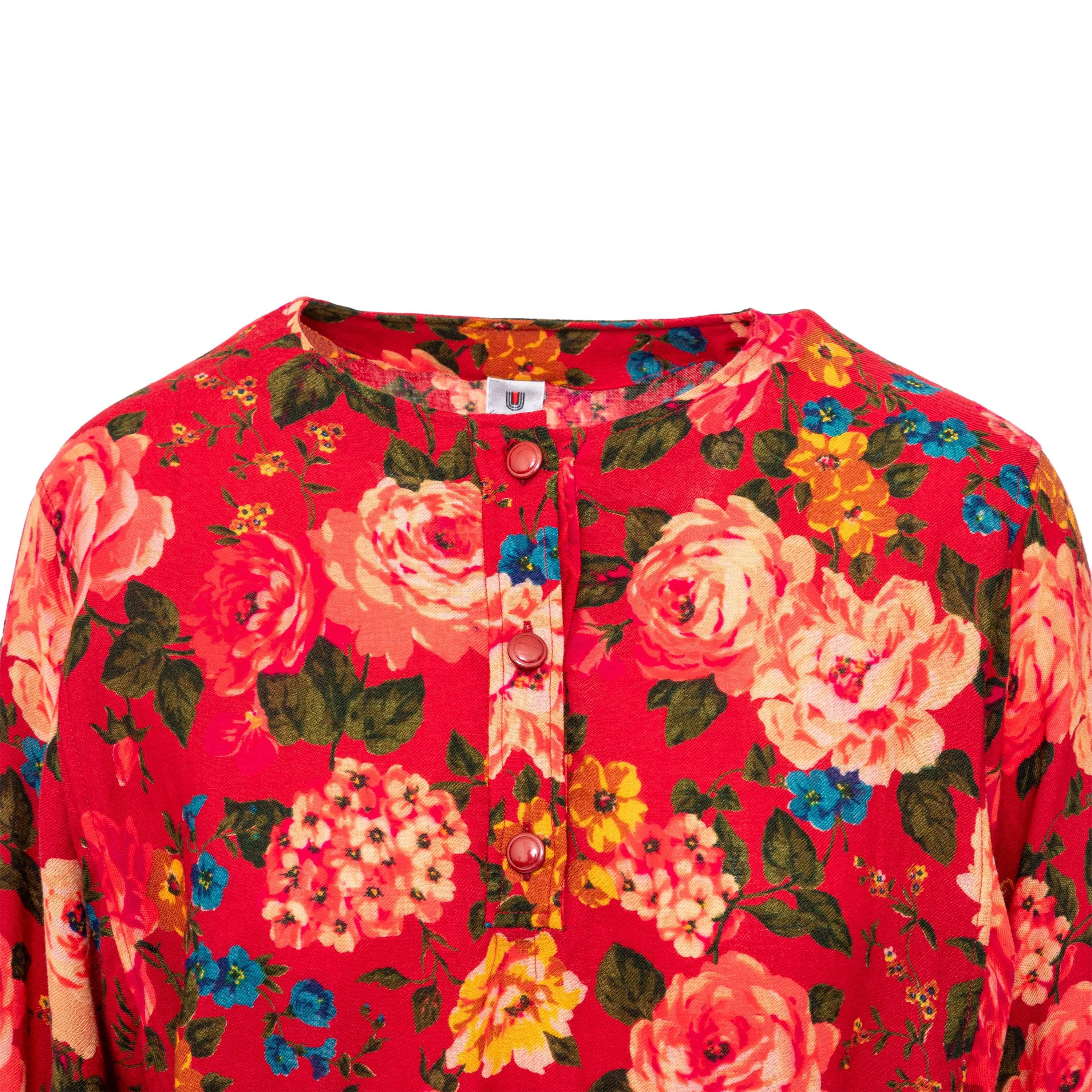 Ungaro Floral Printed Wool Top - '90s In Excellent Condition For Sale In Milano, IT