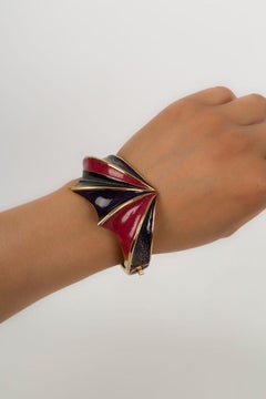 Ungaro - Bracelet en métal émaillé doré