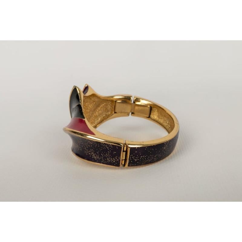 Ungaro Golden Enamelled Metal Bracelet For Sale 1