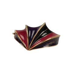 Ungaro Goldenes emailliertes Metallarmband aus Metall