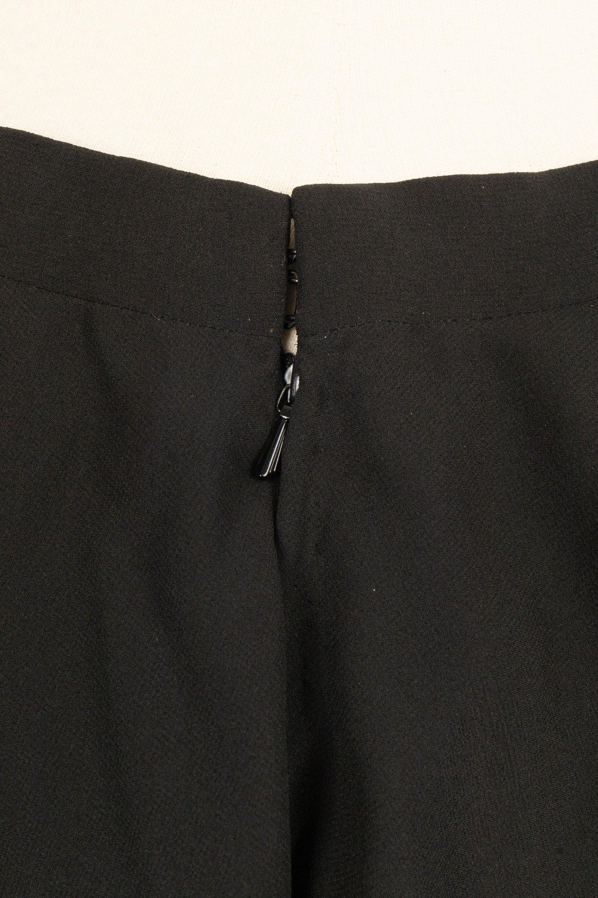 Ungaro Haute Couture Silk Crepe Set Embroidered with Black Pearls, 1990s For Sale 5
