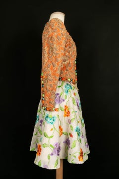 Ungaro Haute Embroidered with Flowers, Beads and Rhinestones Couture Set