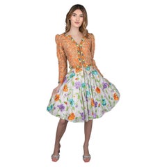 Ungaro Haute Embroidered with Flowers, Beads and Rhinestones Couture Set