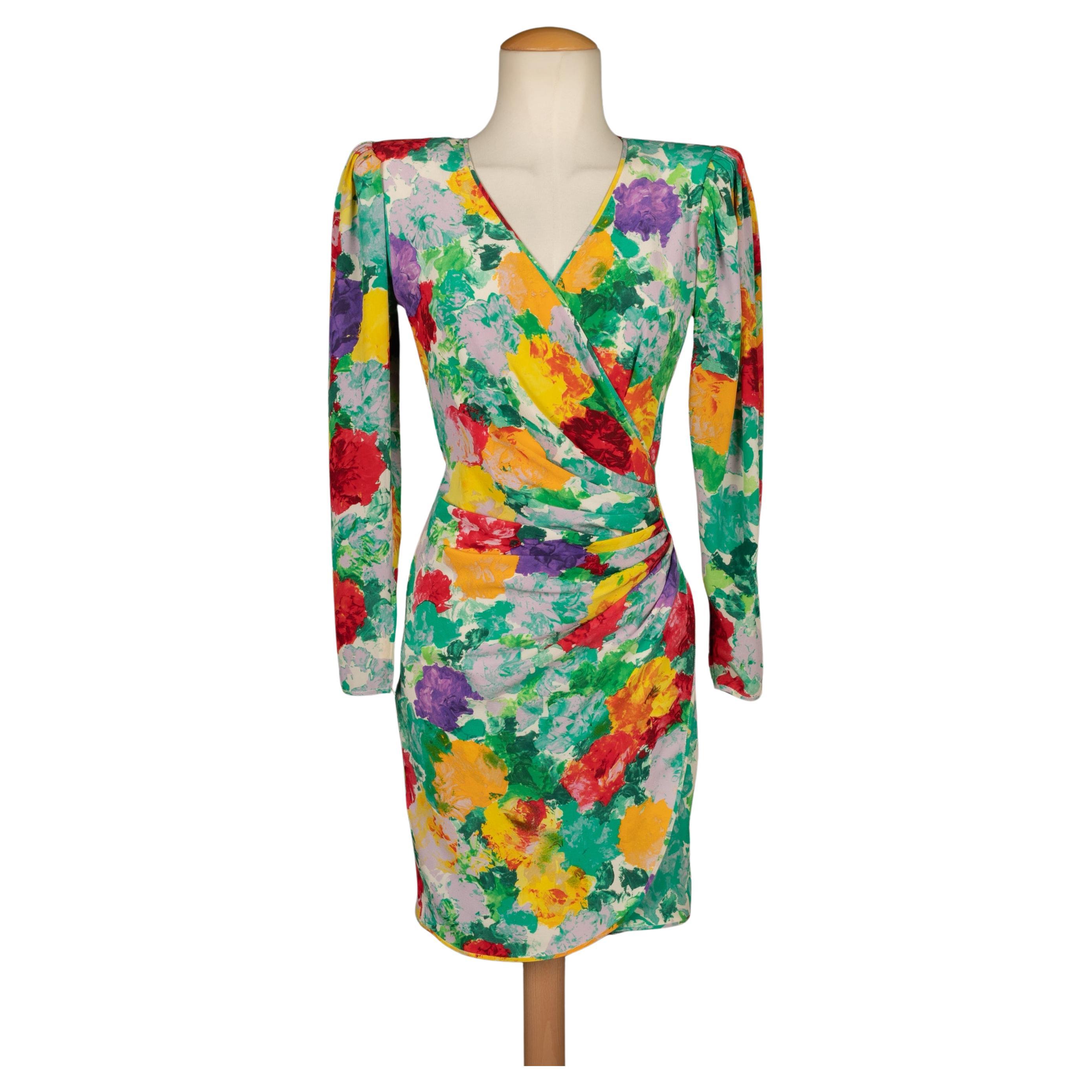 Ungaro Multicolored Crepe Dress For Sale