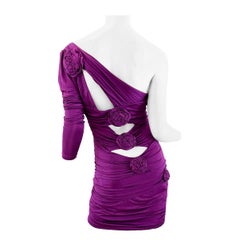 Vintage Ungaro one shoulder with rose accents and slashes