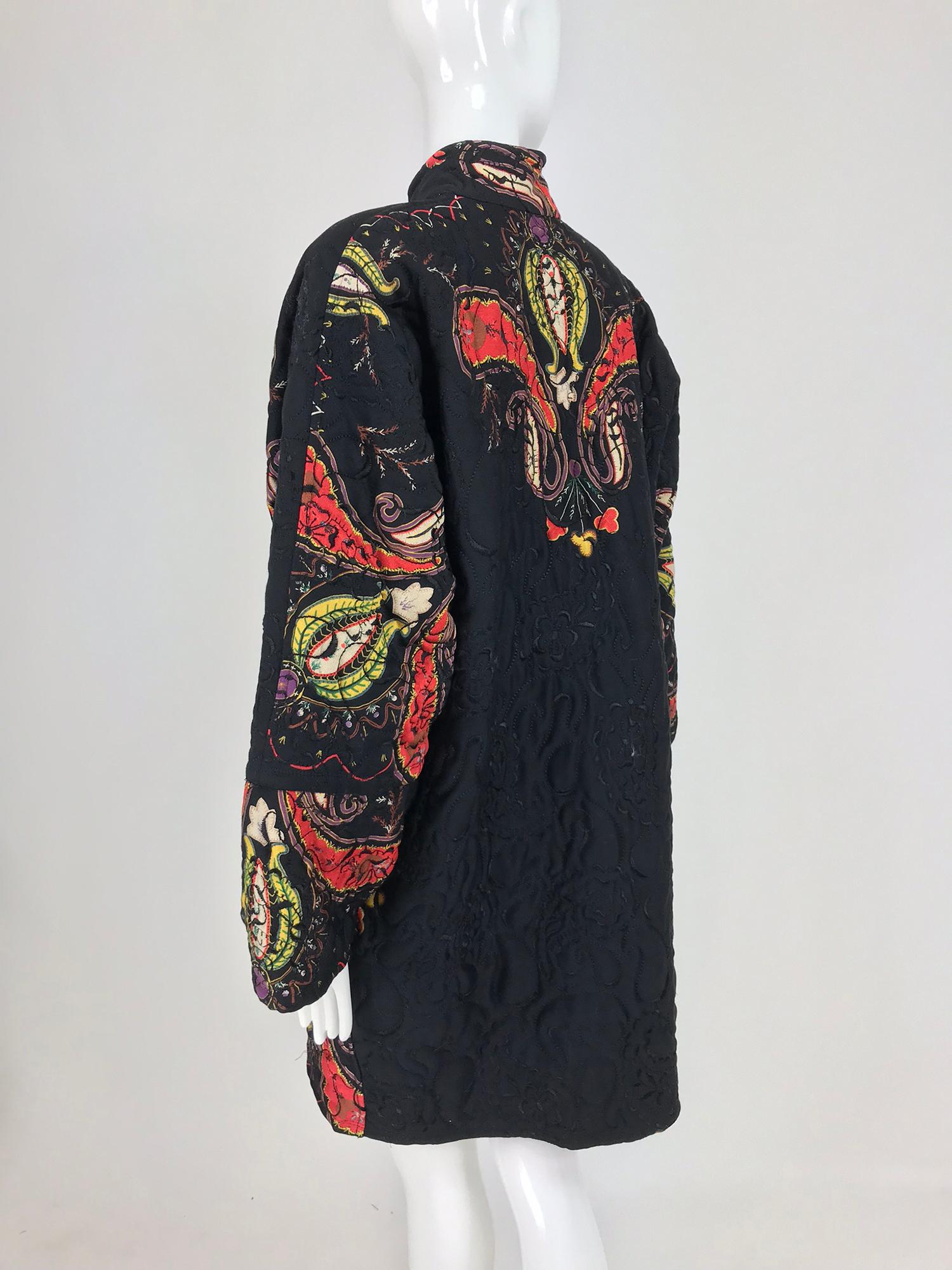 Women's Ungaro Parallele Applique Quilted Coat 1980s