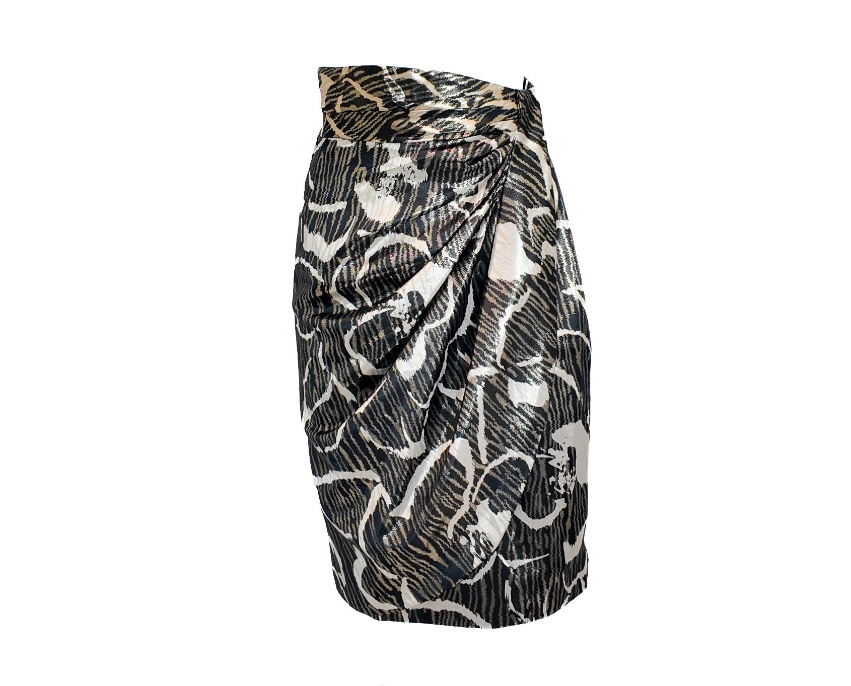 Ungaro Parallele Paris Metallic Skirt and Ruffled Jacket Set For Sale 1