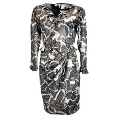 Ungaro Parallele Paris Metallic Skirt and Ruffled Jacket Set