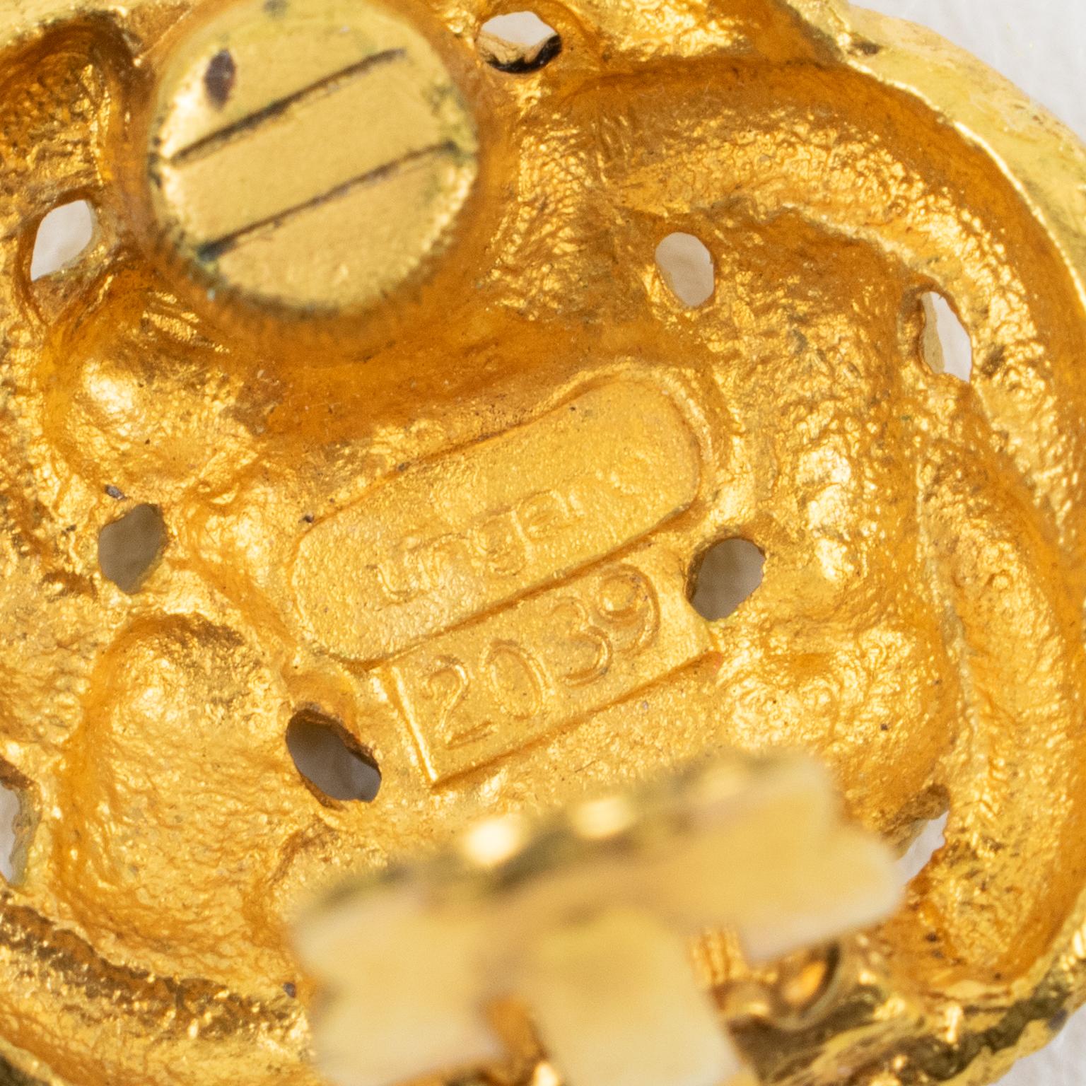 Ungaro Paris - Boucles d'oreilles à clip en métal doré tressé Pour femmes en vente