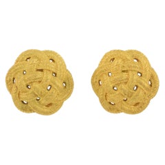 Ungaro Paris - Boucles d'oreilles à clip en métal doré tressé