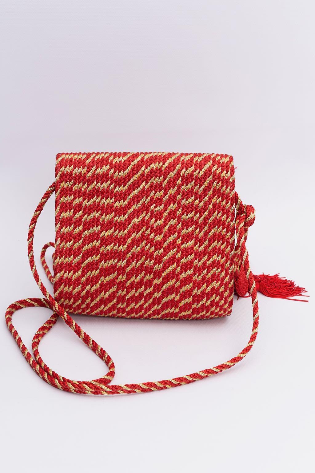 Ungaro Passementerie Bag in Red and Gold Leather In Good Condition For Sale In SAINT-OUEN-SUR-SEINE, FR