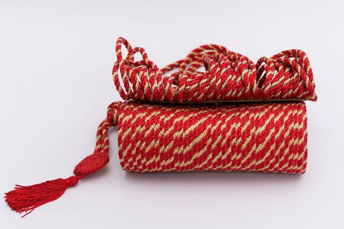 Ungaro Passementerie Bag in Red and Gold Leather For Sale 2