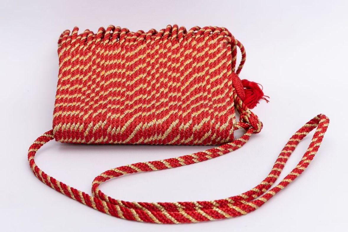 Ungaro Passementerie Bag in Red and Gold Leather For Sale 3