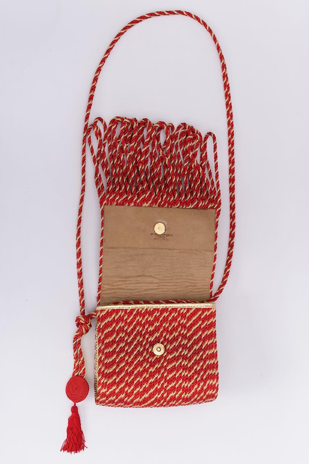 Ungaro Passementerie Bag in Red and Gold Leather For Sale 4