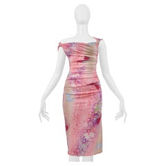 Ungaro Pink And Purple Butterfly Print Wiggle Dress