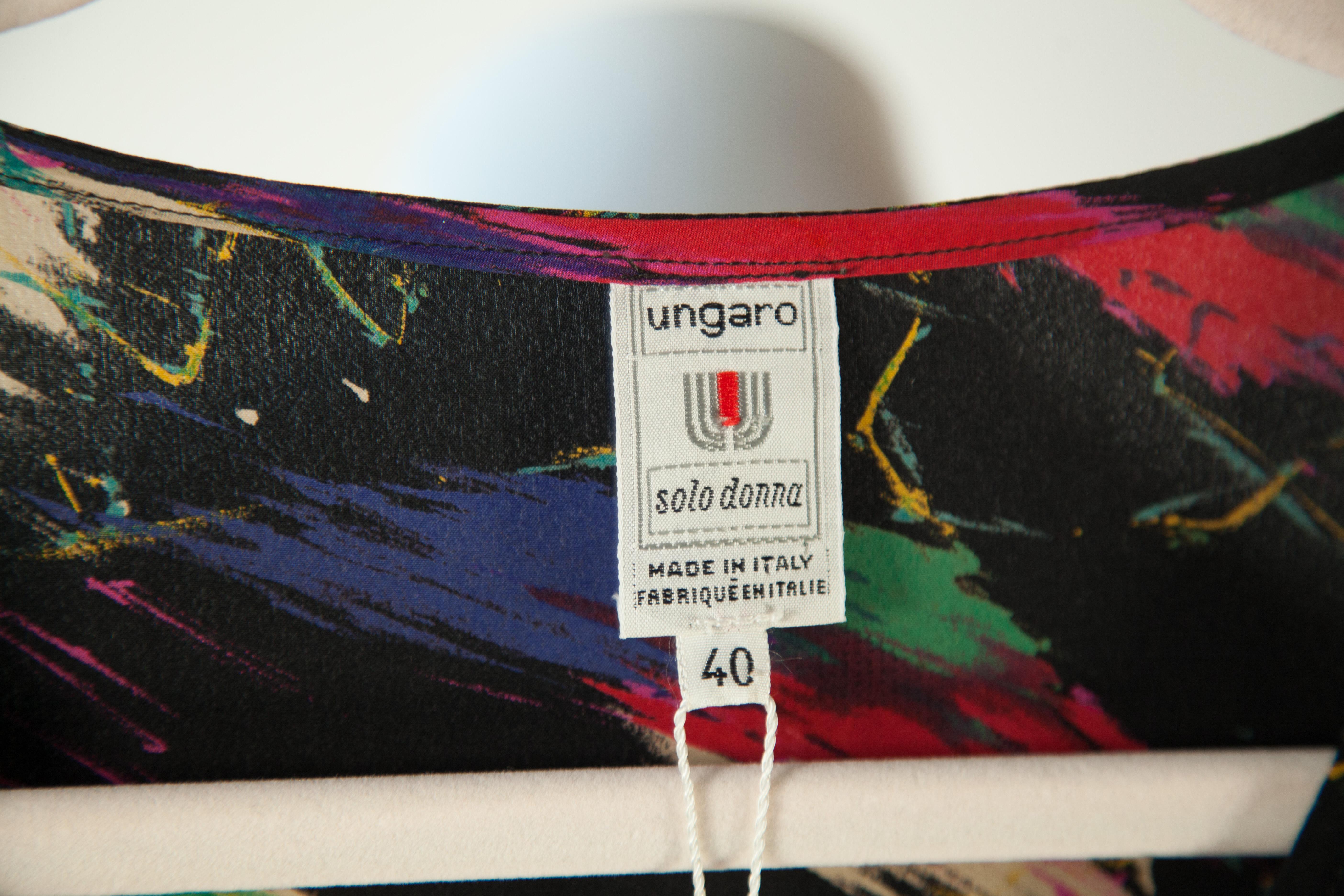 Ungaro Printed Silk Dress For Sale 1