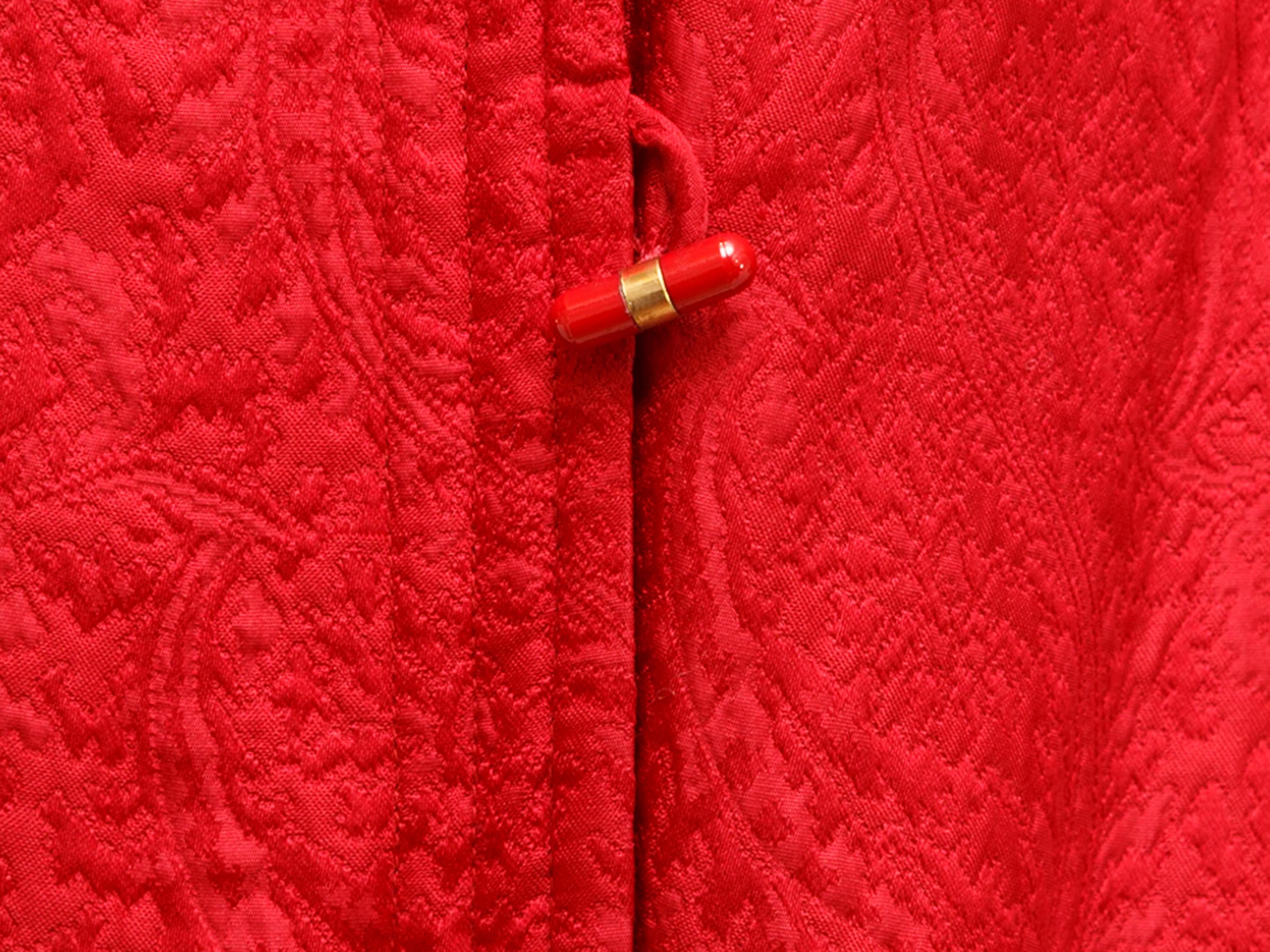 Ungaro Red Brocade Coat In Good Condition In New York, NY