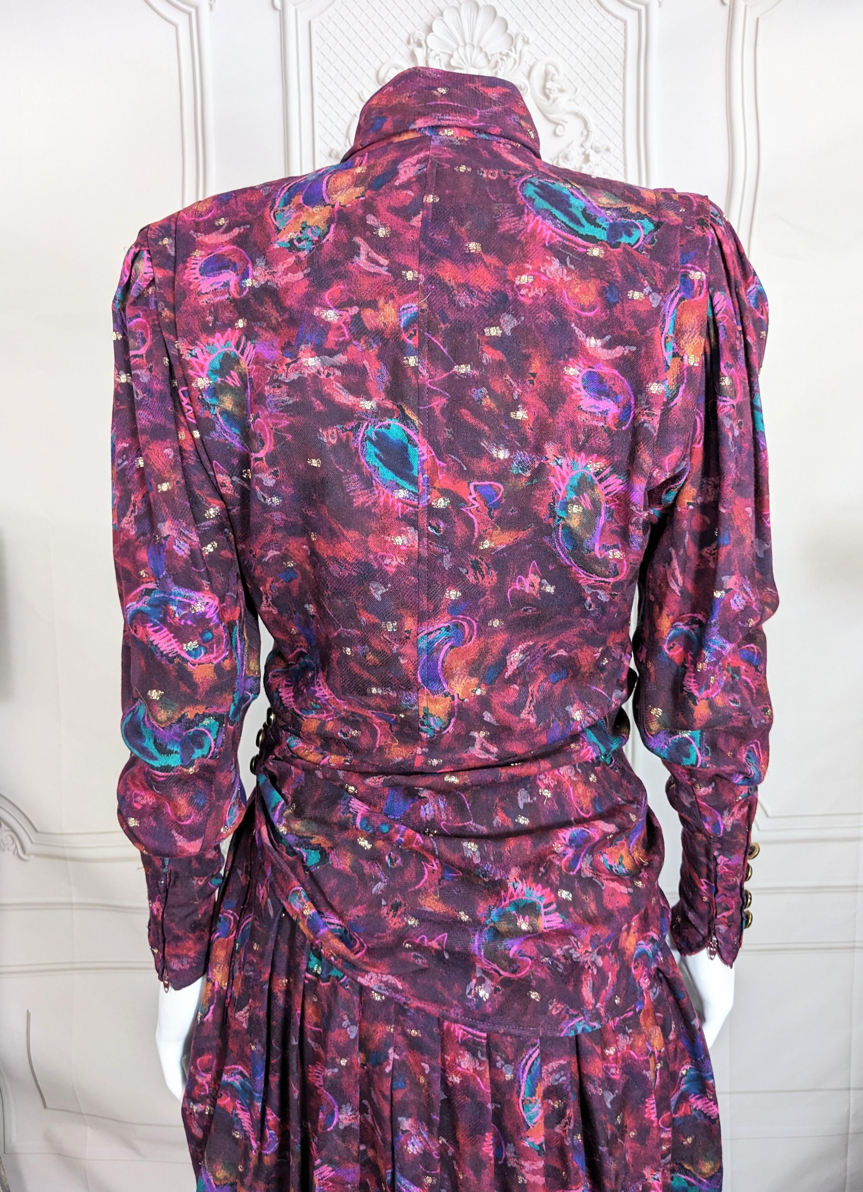 Ungaro Silk Wool Challis Lurex Ensemble For Sale 5