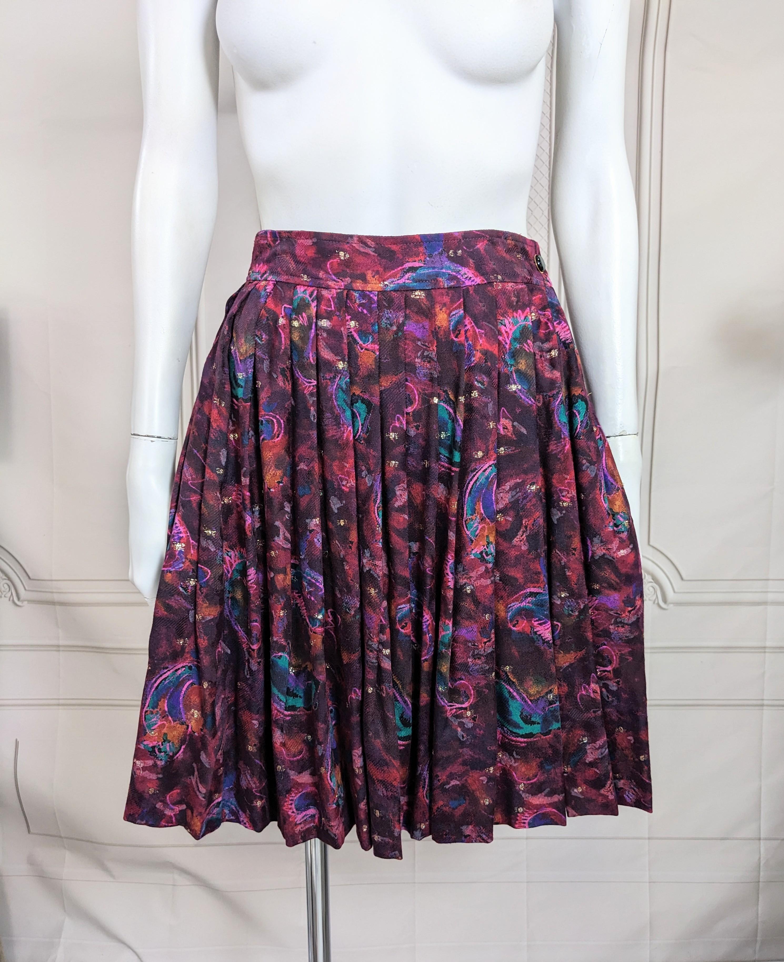 Ungaro Silk Wool Challis Lurex Ensemble For Sale 6