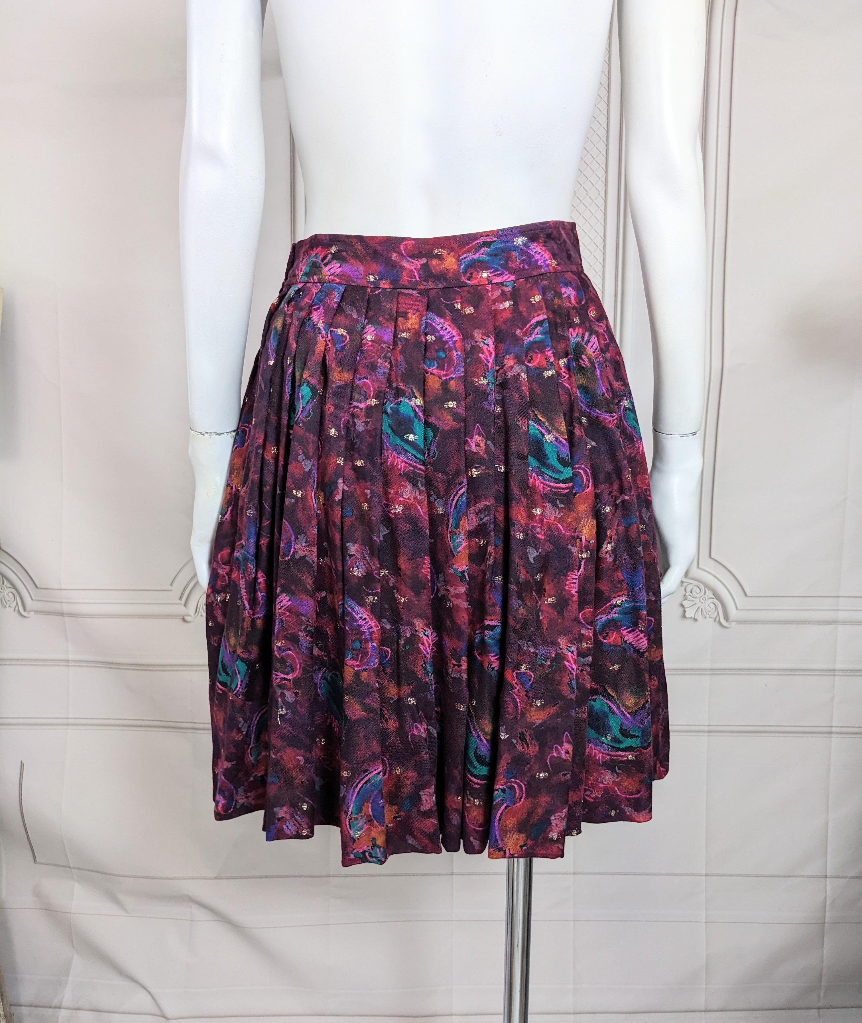 Ungaro Silk Wool Challis Lurex Ensemble For Sale 7