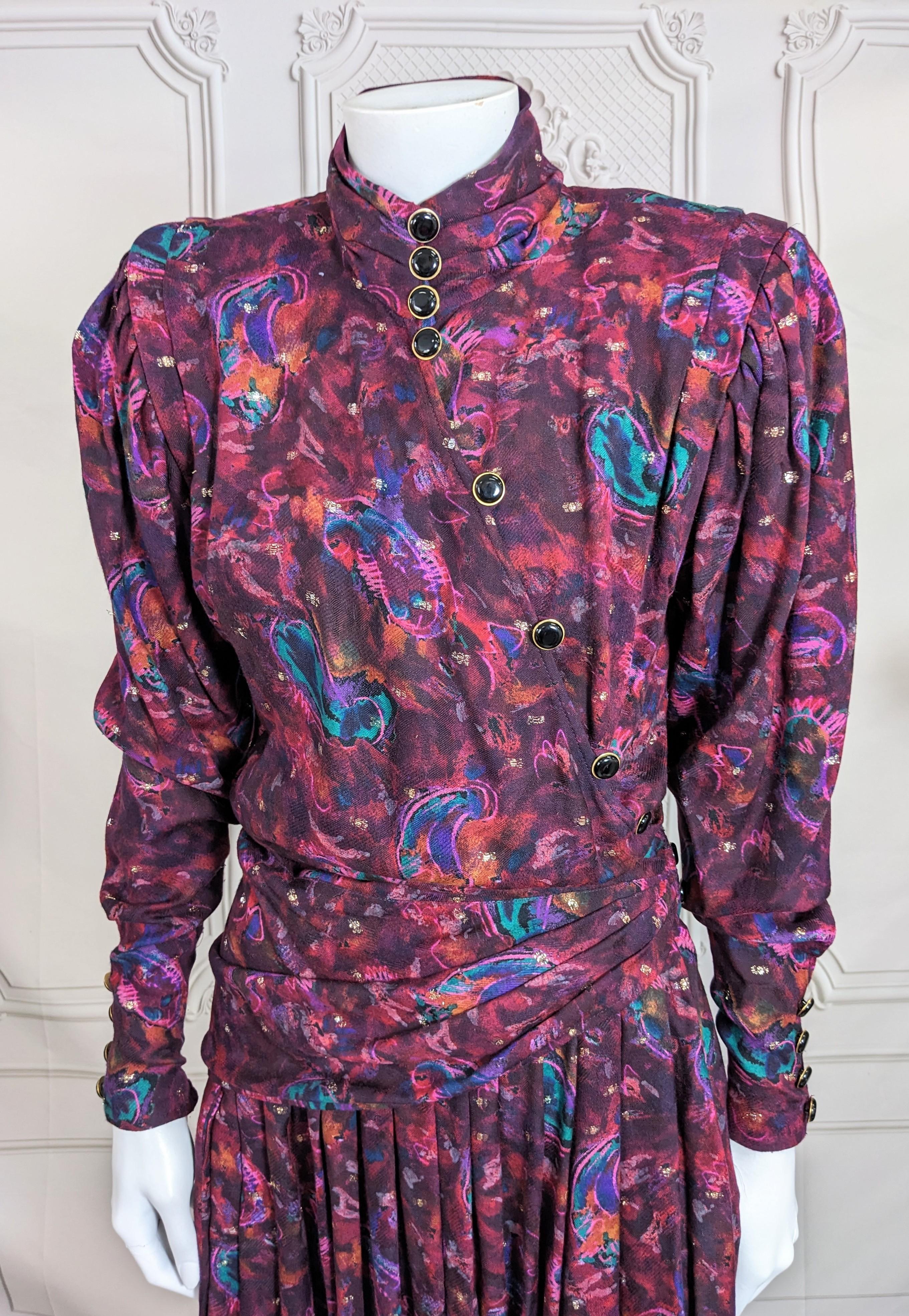 Women's or Men's Ungaro Silk Wool Challis Lurex Ensemble For Sale